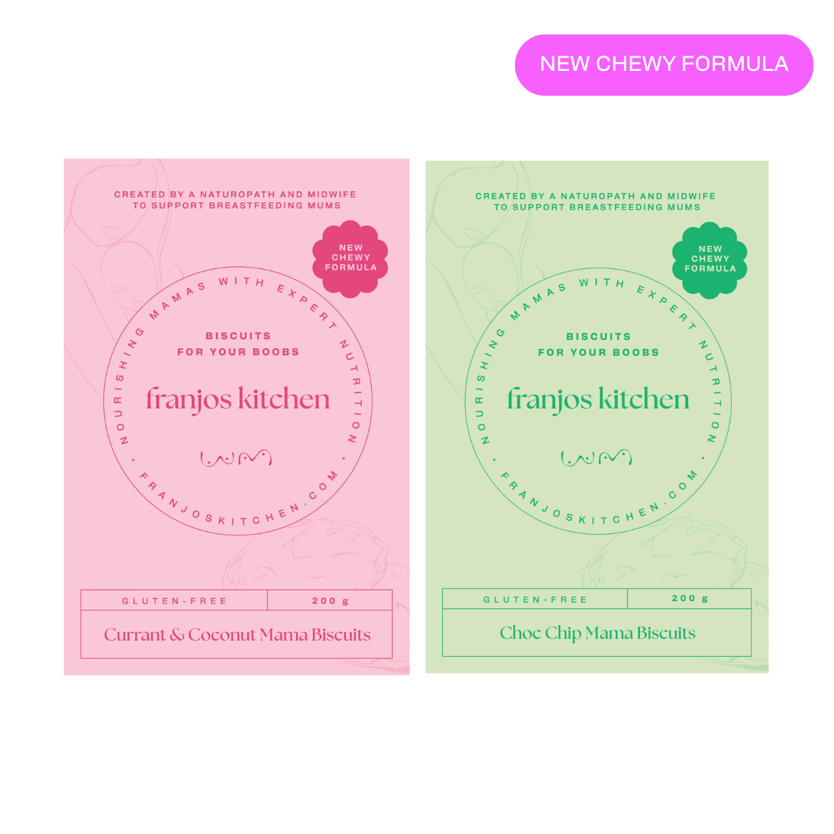 Gluten Free Choc Chip and Currant & Coconut Mama Biscuits Bundle Pack (2)