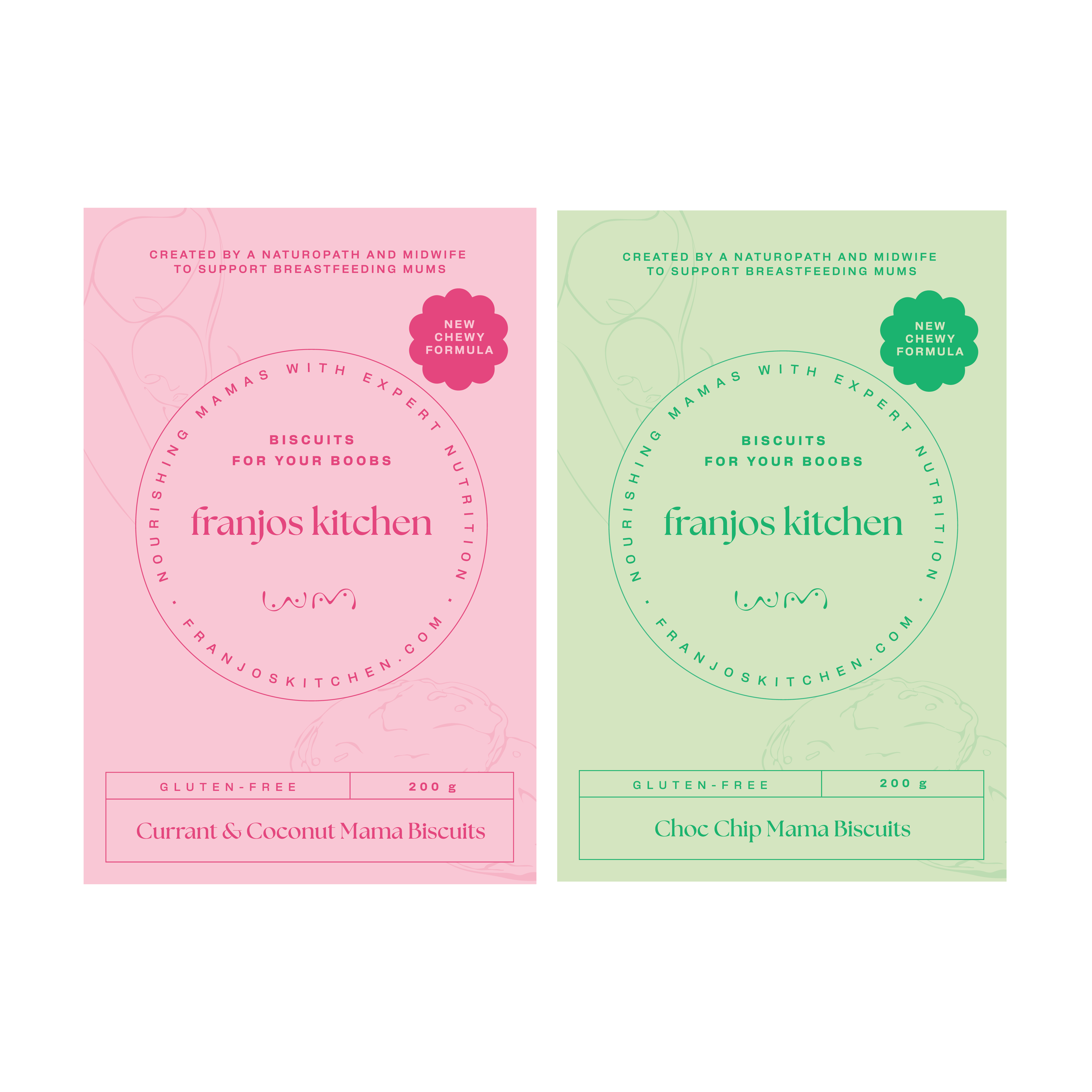 Gluten Free Choc Chip and Currant & Coconut Mama Biscuits Bundle Pack (2)