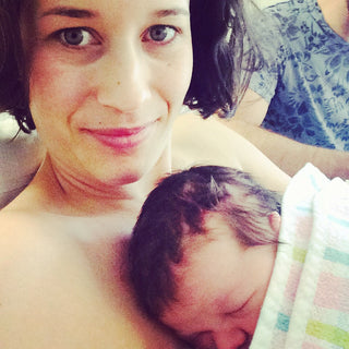 Francesca Woods with newborn baby