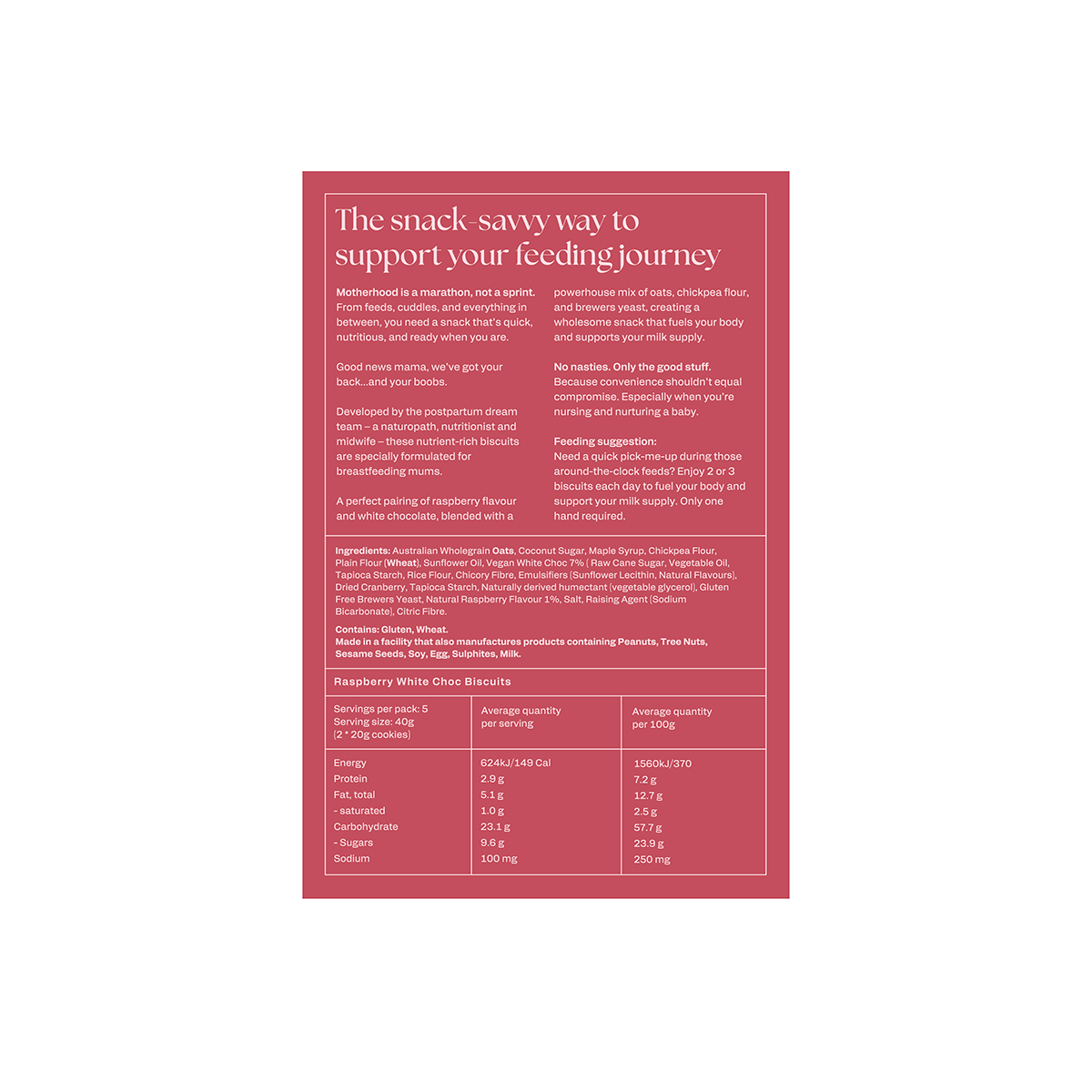 Raspberry & White Choc Lactation Biscuits Bundle | Franjos Kitchen